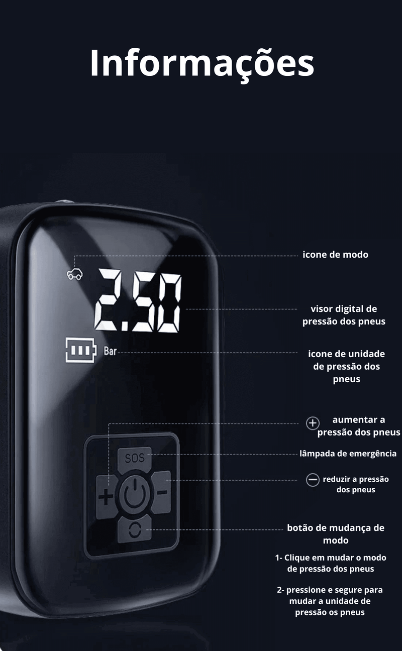 Compressor de Ar elétrico para carro -Nexus™