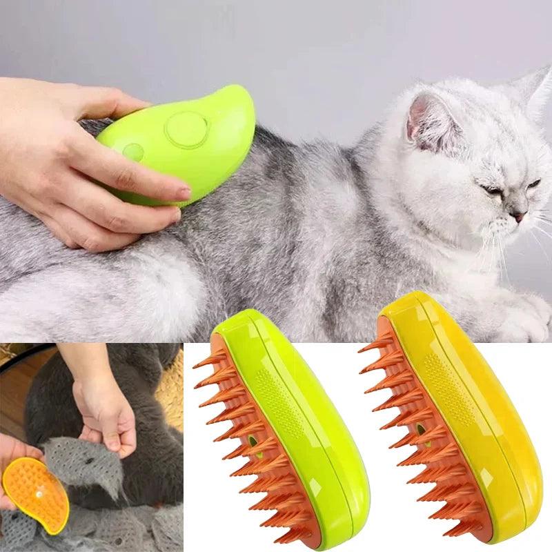 Cat Steam Brush Electric Spray Water Spray Kitten Pet Comb Soft Silicone Depilation Cats Bath Hair Brush Grooming Supplies - My Store