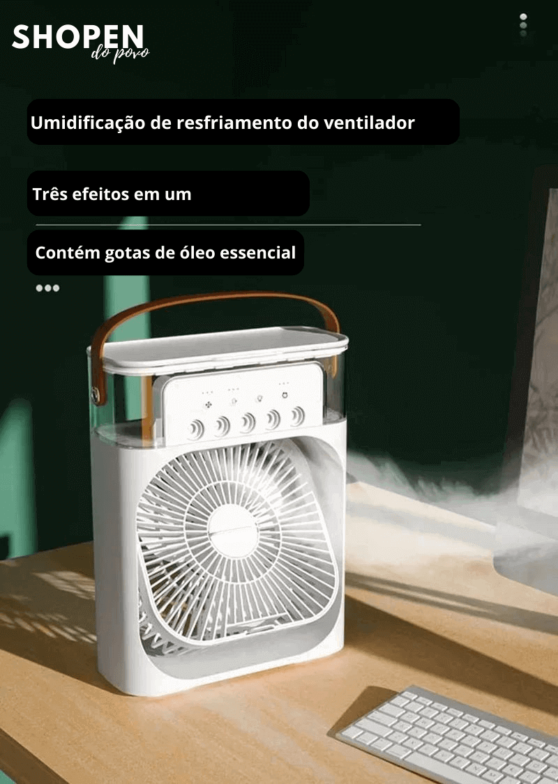 Mini climatizador de Ar com reservatório de Água e Gelo -Nexus™